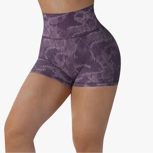 Women's Purple Tie-Dye Athletic Shorts